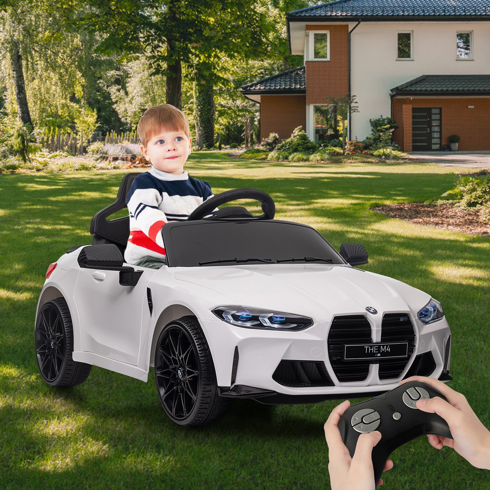 Licensed BMW M4 Electric Ride-On Car 12V for Kids w/ Twin Motors 2 Control Modes