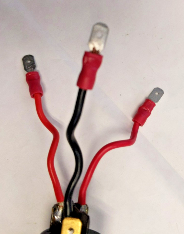 New On/Off Red Light Up Switch, 3 Prong with Extension Wires Attached
