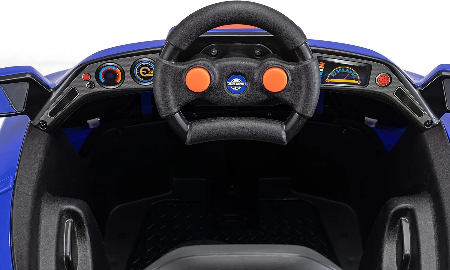 Kid Trax Blue Dizzy Racers 6V Ride-On Car with 360 Spin for Ages 2-5