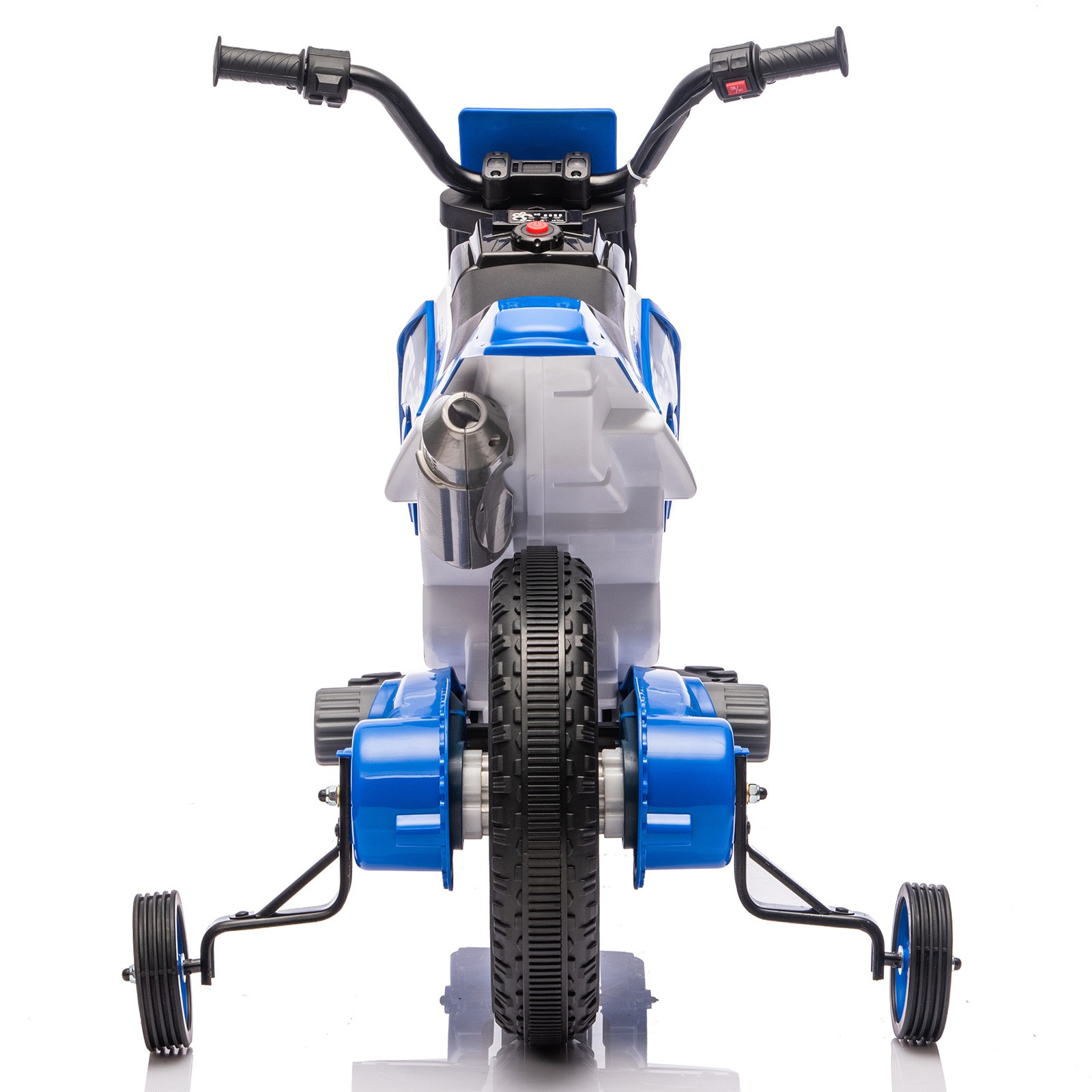 12V Kids Ride On Motorbike Motorcycle Dirt Bike with Music,Training Wheels Blue