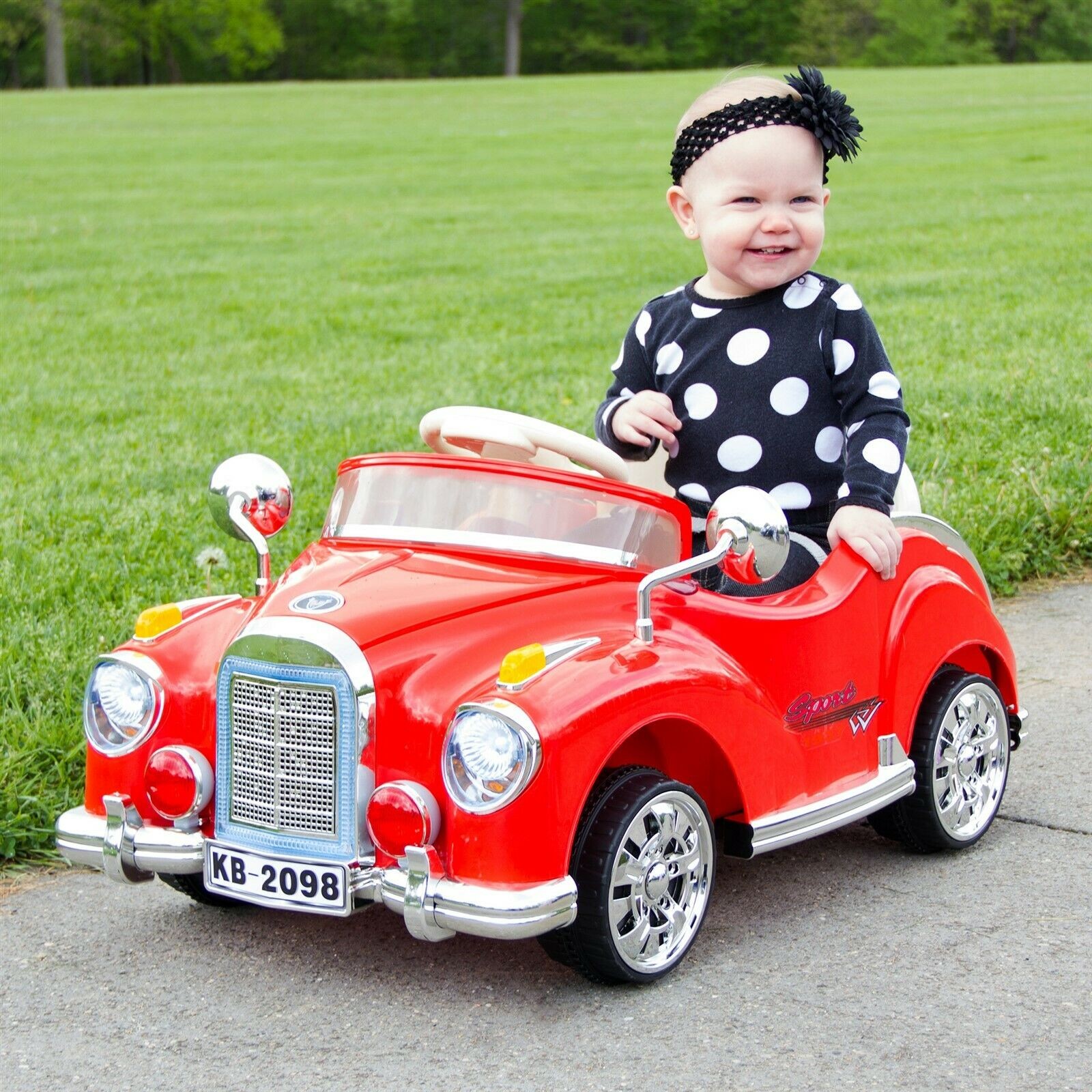 Cruisin’ Coupe Battery Operated Classic Car with Remote Ride on Toy Kids 2 – 4