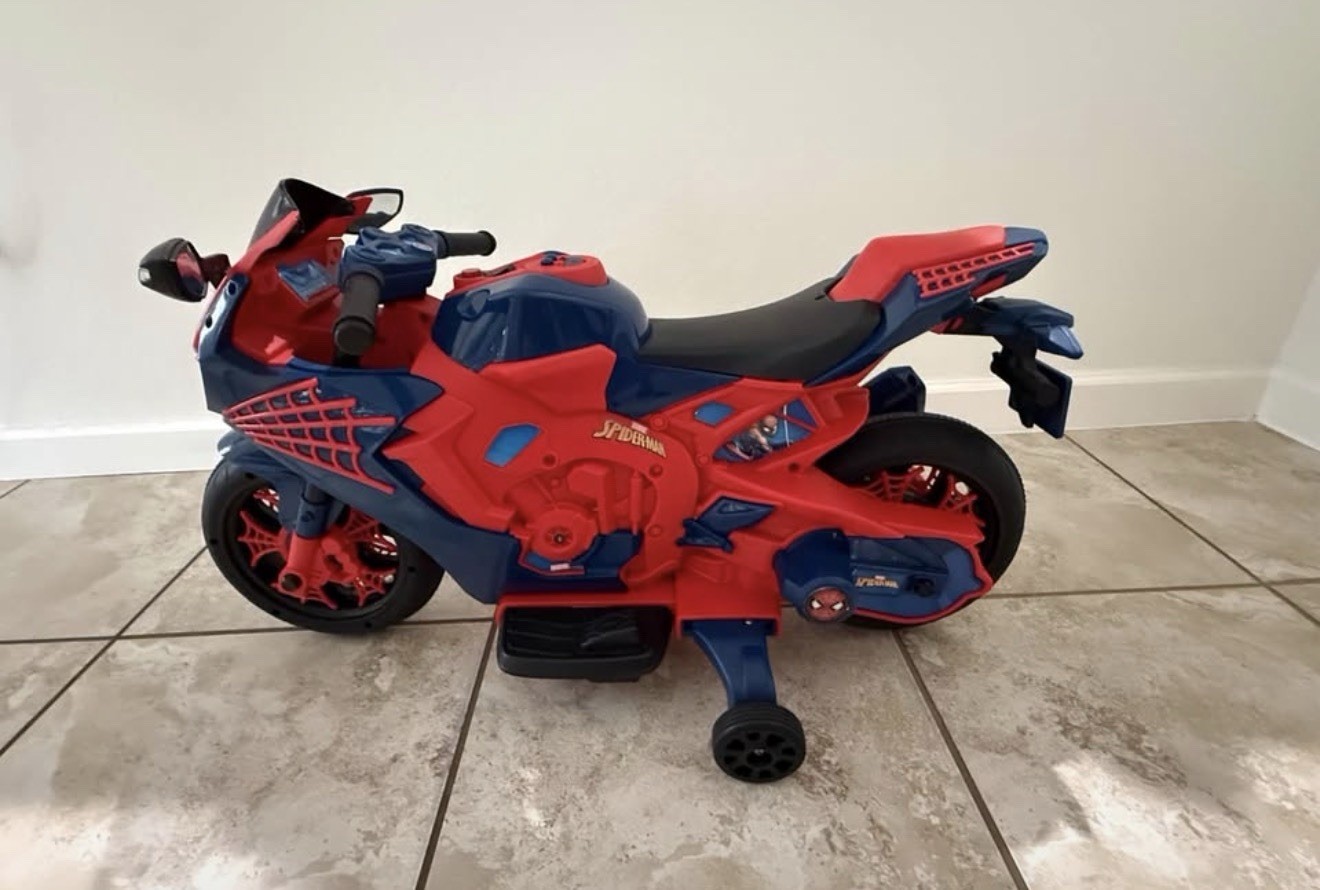 Marvel Spider-Man 6V Kids Ride-On Motorcycle Electric Battery Powered Bike