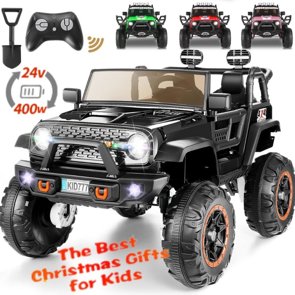 2 Seater Ride On Car for Kids 24V 400W Electric Jeeps Truck with Remote Control