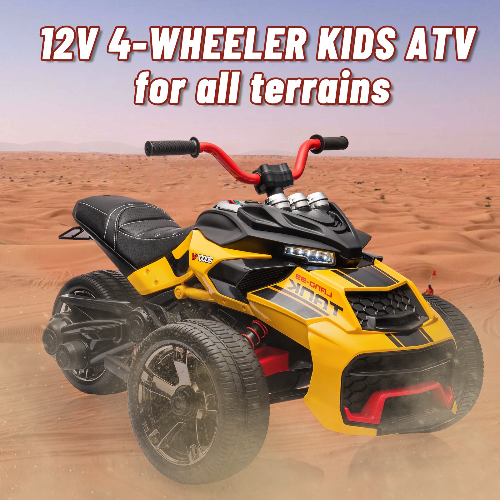 Kids Electric ATV 12V 7Ah Battery 55W Dual-Motor 7mph EVA Tires Outdoor Toy