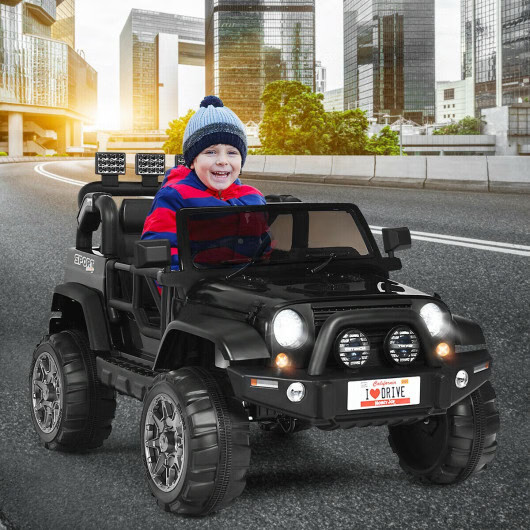 12V 2-Seater Kids Ride On Truck Car w/ Remote Control & Storage – Black