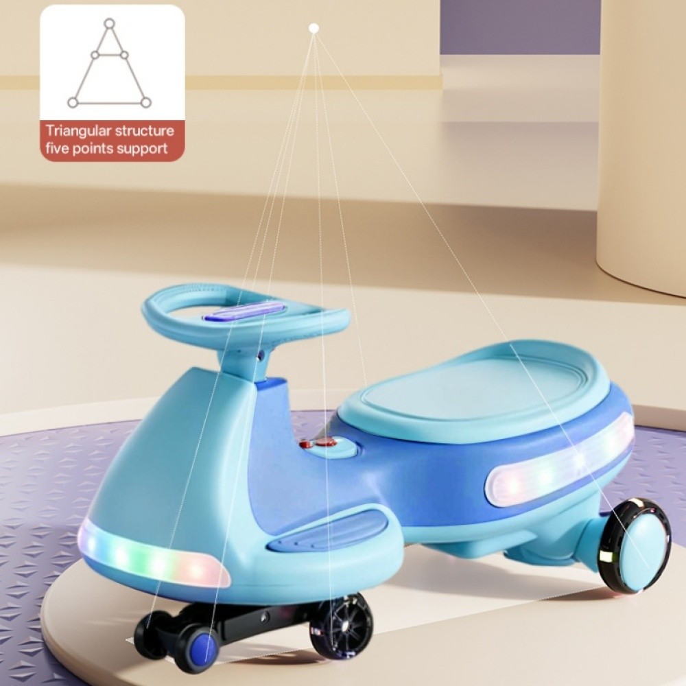 Dual Drive 2-in-1 Glide Car, Full Lights, Silent Wheels, Built-in Bluetooth