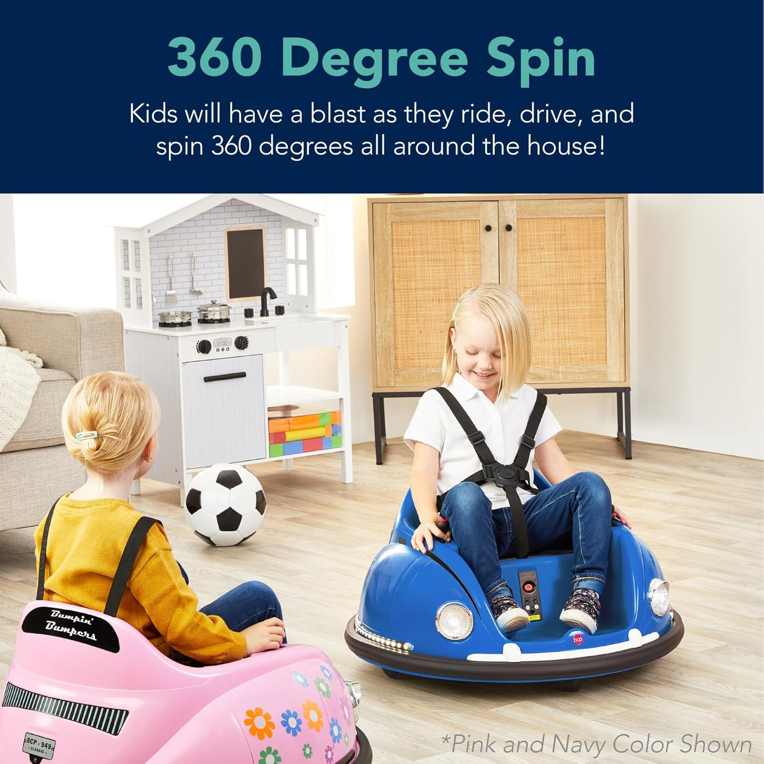 6V Electric Kids Ride on Bumpin Bumper Car, 1.5 – 6 Years Old, Parent Remote Con