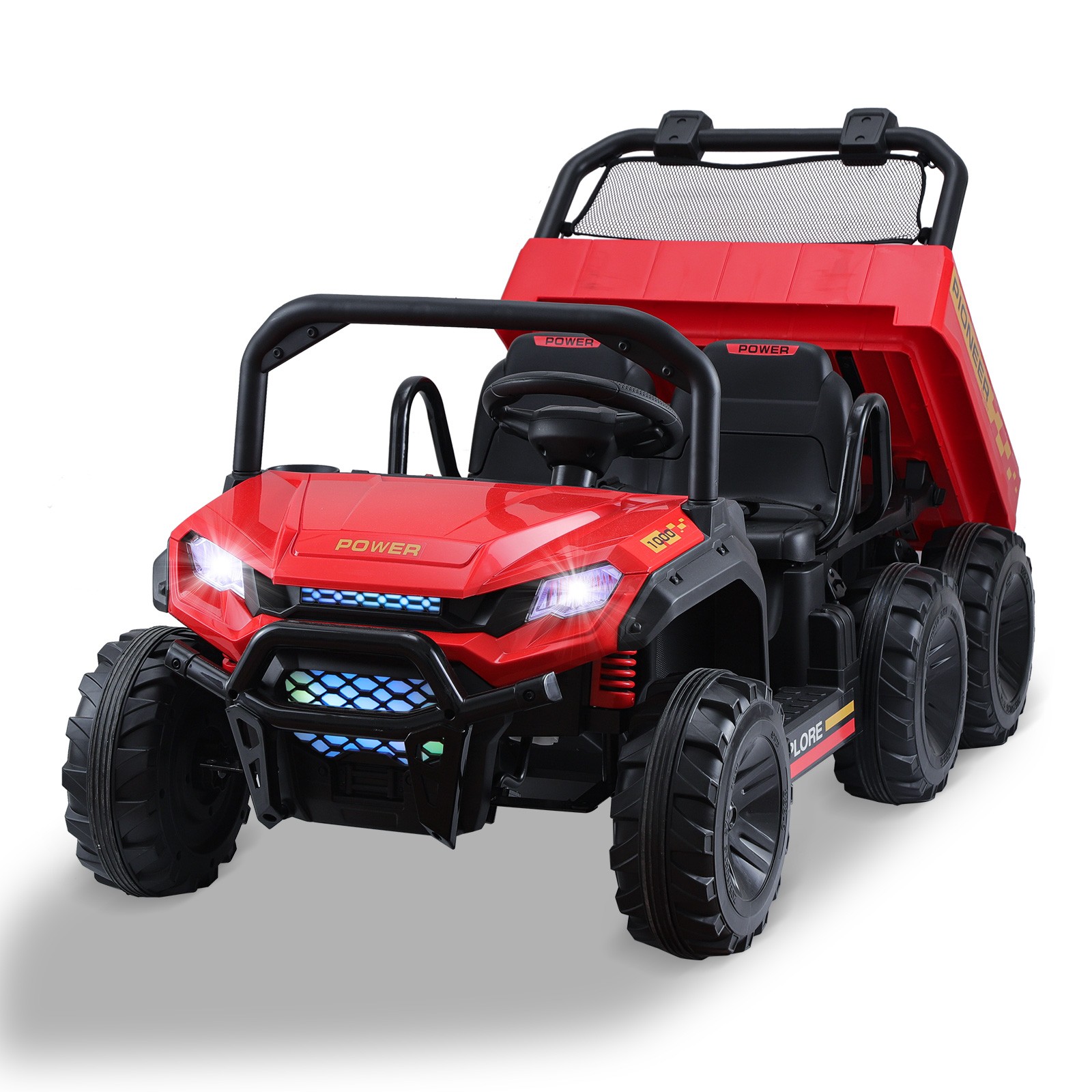 Kids Ride on Car 24V Electric Dump Truck 4WD 6 Wheeler Off-road UTV w/Remote LED