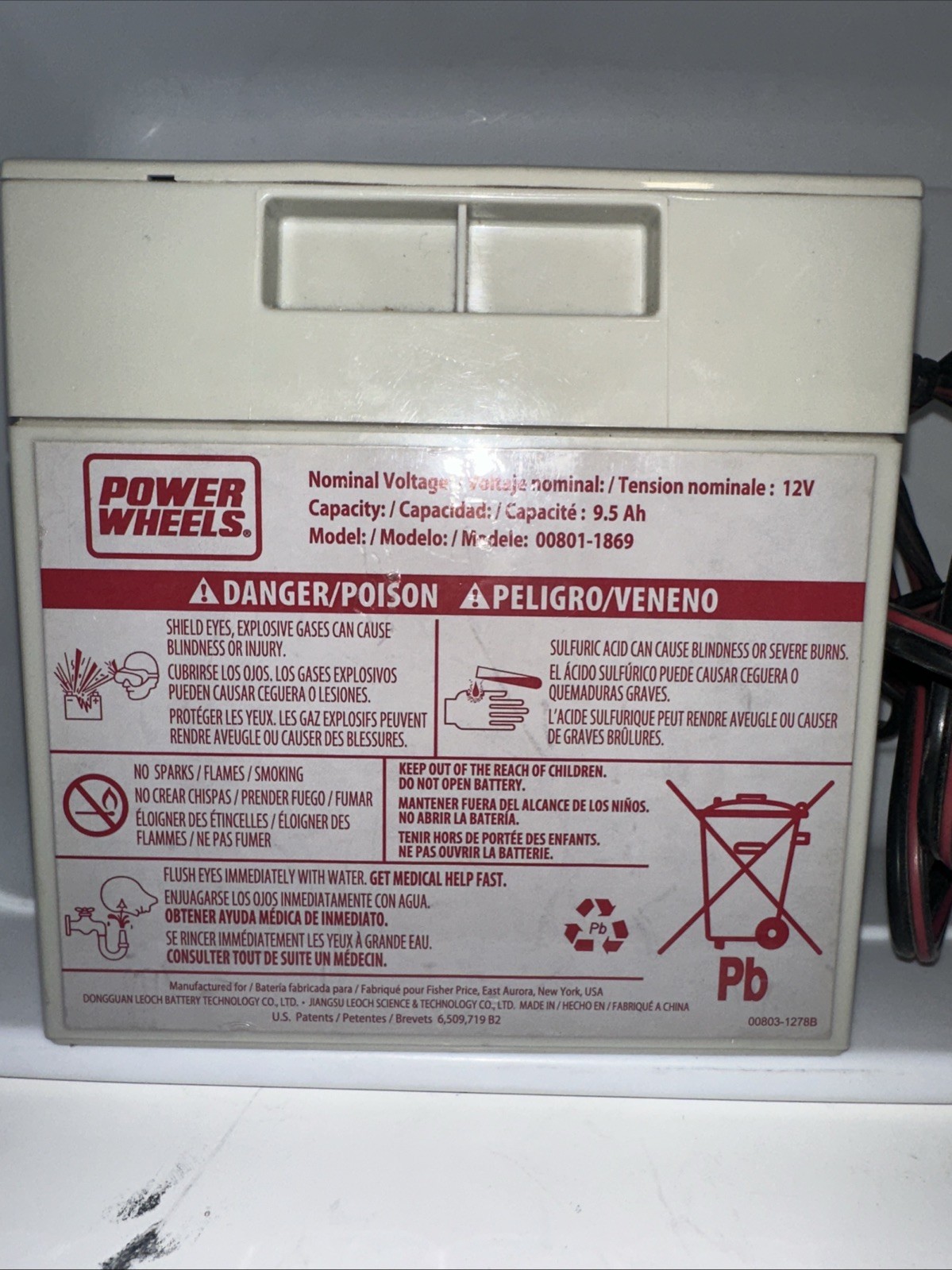 12-Volt 9.5-Ah Rechargeable Battery Ride-On Power Wheels Fisher-Price Charger