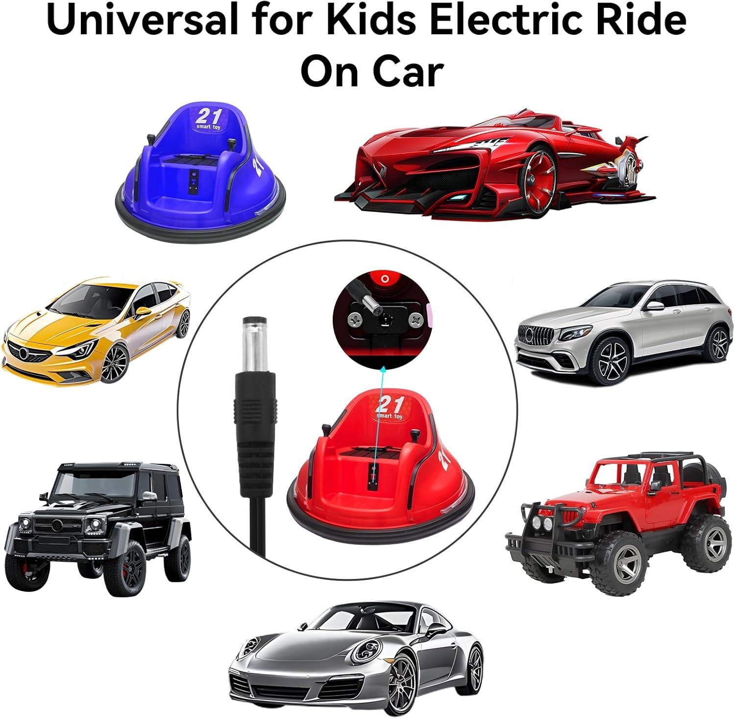 Reliable 12V Battery Charger for Kids’ Ride-On Cars & Bumper Toys – Certified
