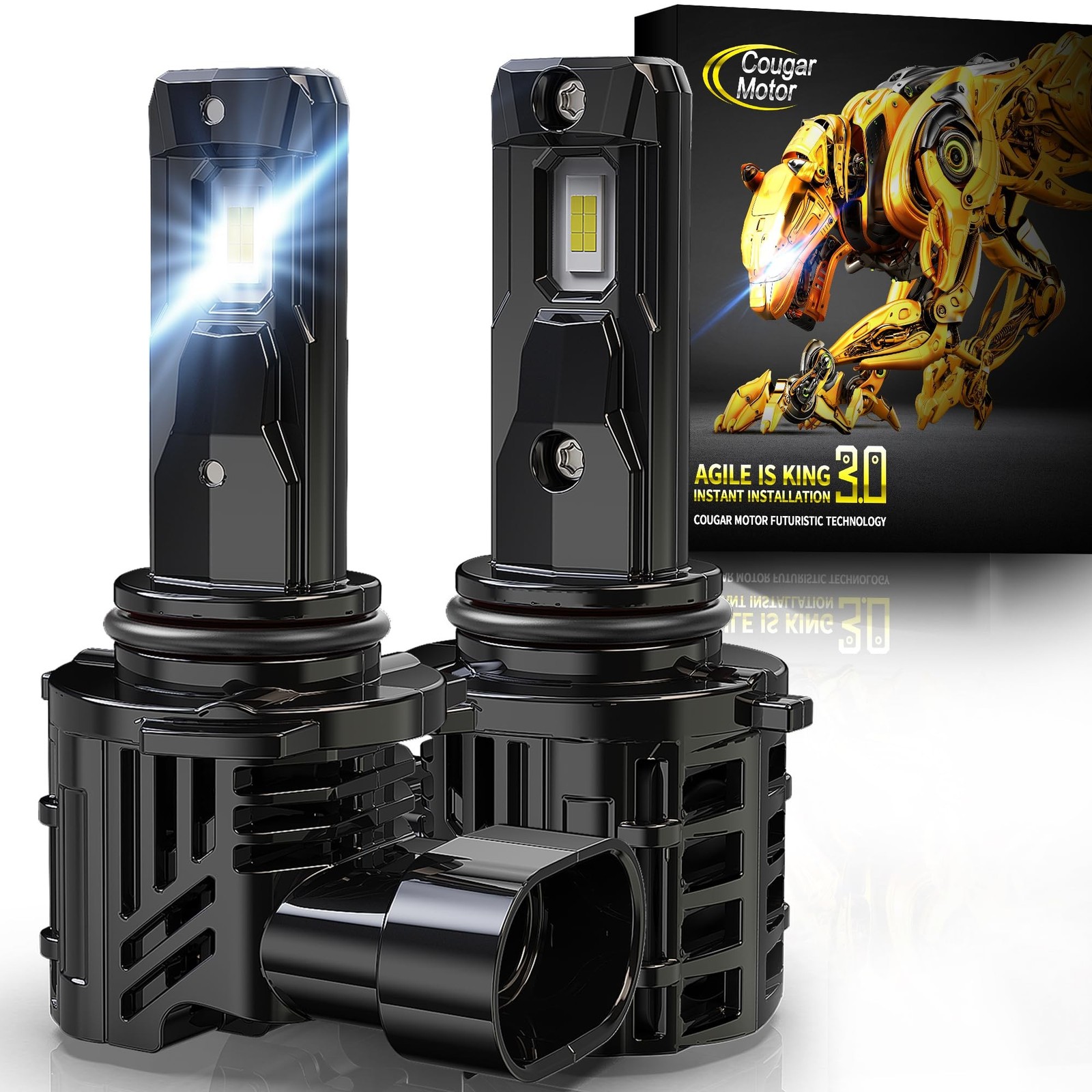 Cougar Motor 9006 Fog Bulbs, Non-Polarity Offroad Auxiliary Bulbs ATV UTV Qui…