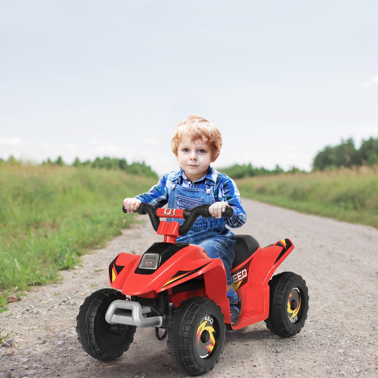 6V Kids Electric Quad ATV 4 Wheels Ride On Toy for Toddlers Forward&Reverse Red