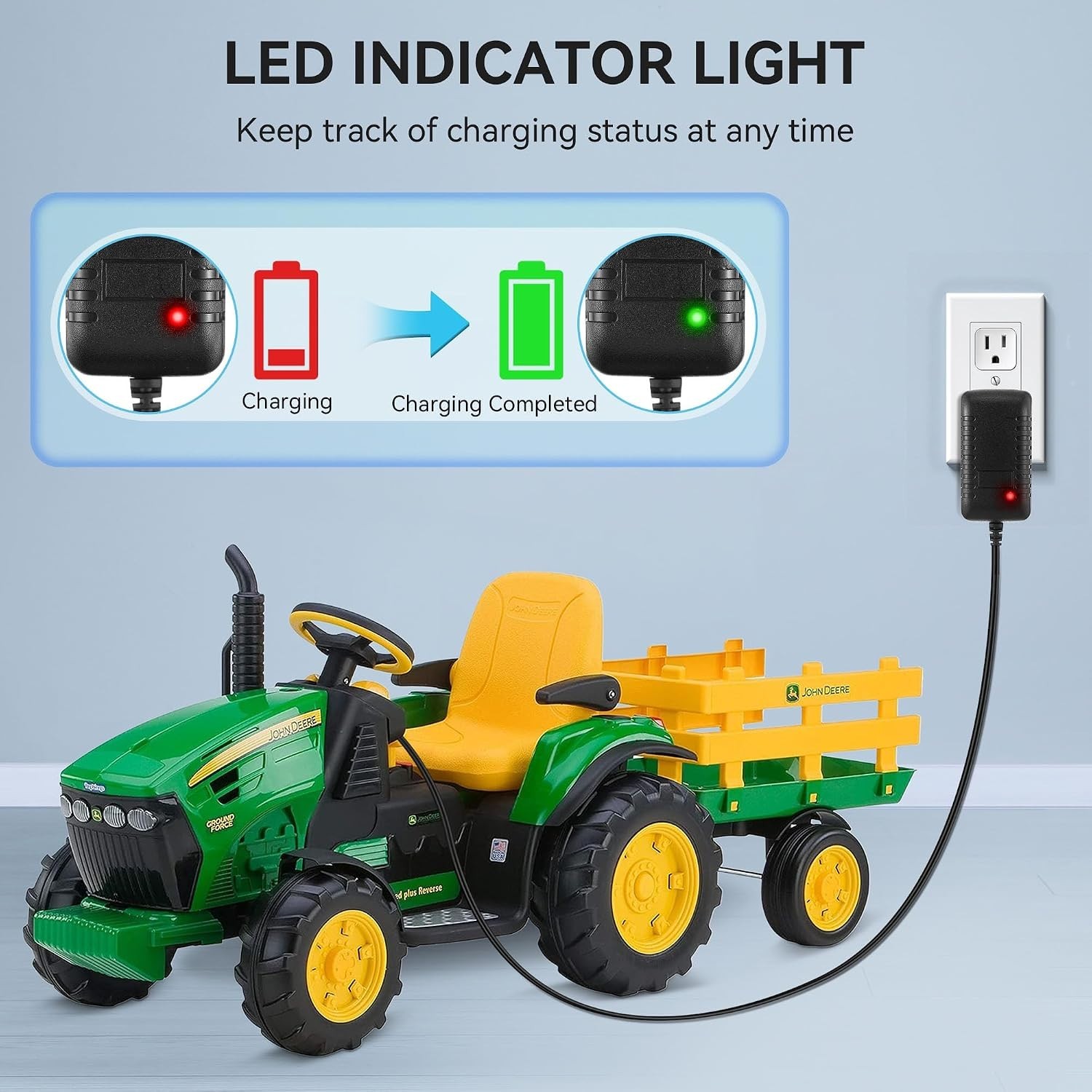 Reliable 12V Ride-On Toy Charger – Efficient LED Indicator & Safety Features