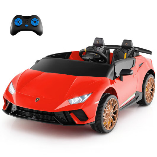 24V 2-Seater Kids Ride-On Car 4WD Licensed Lamborghini Electric Toy Vehicle Red