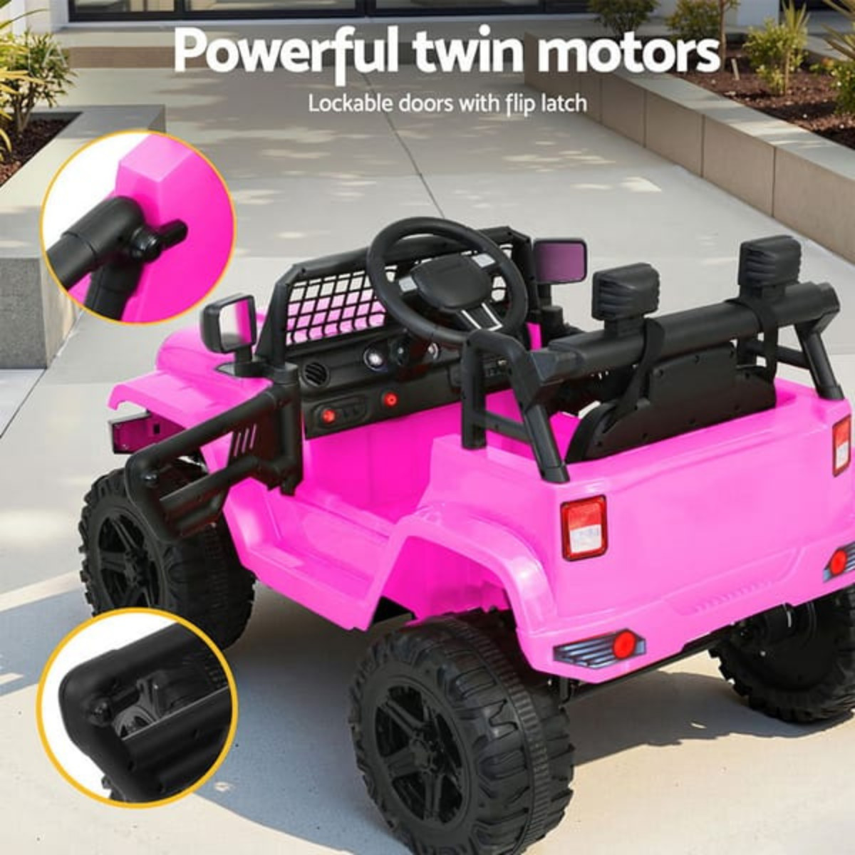 Electric Ride On Jeep Car for Kids 12V Pink Battery Powered Remote