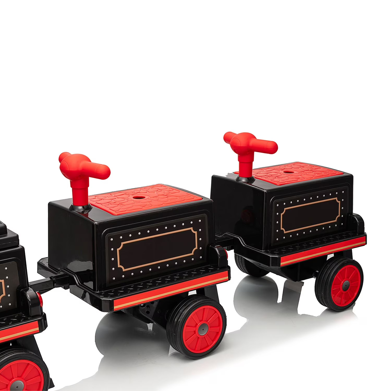 12V Kids Train Ride-On 4 Seats 4 Motors MP3 Player Whistle Headlight Carriages