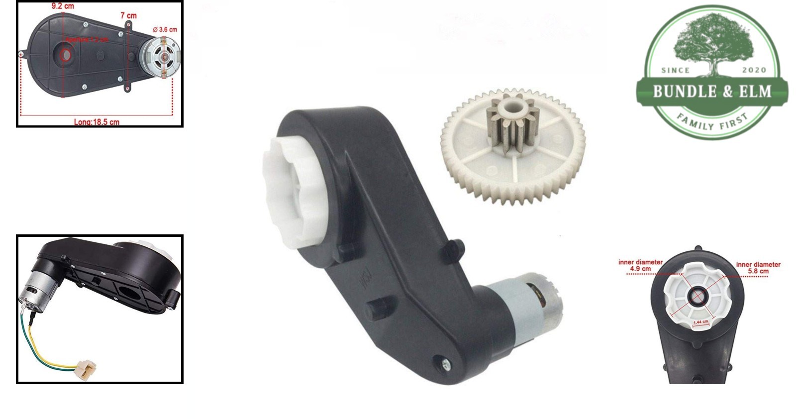 24V Gearbox & DC Motor High Torque High Speed for Kids Ride On Car Accessories