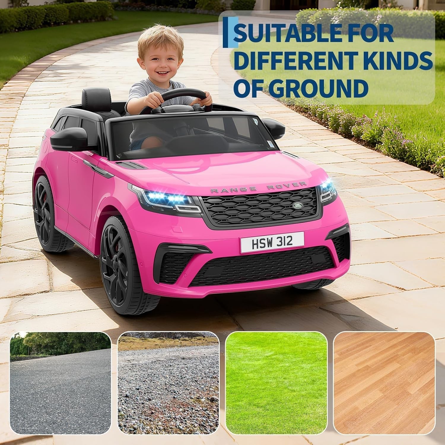 12V Kids Ride On Car Electric Ride On Toys w/ Remote LED Light Mp3 Player Pink