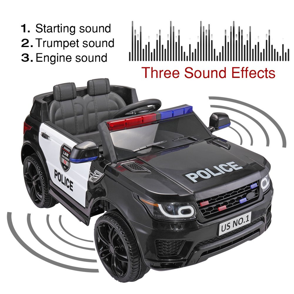 TOBBI 12V Kids Police Car Ride-On SUV with Parental Control Remote