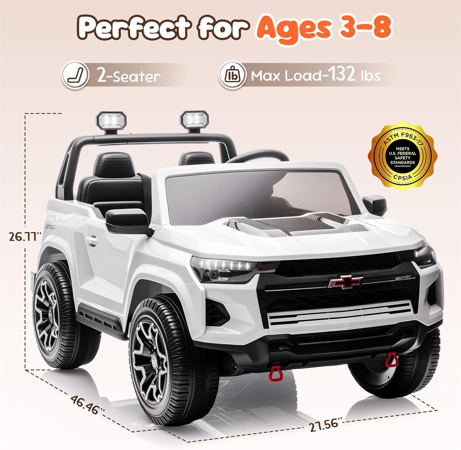 Licensed Chevrolet Colorado ZR2 24V 2-Seater Ride On Car for Kids Electric car