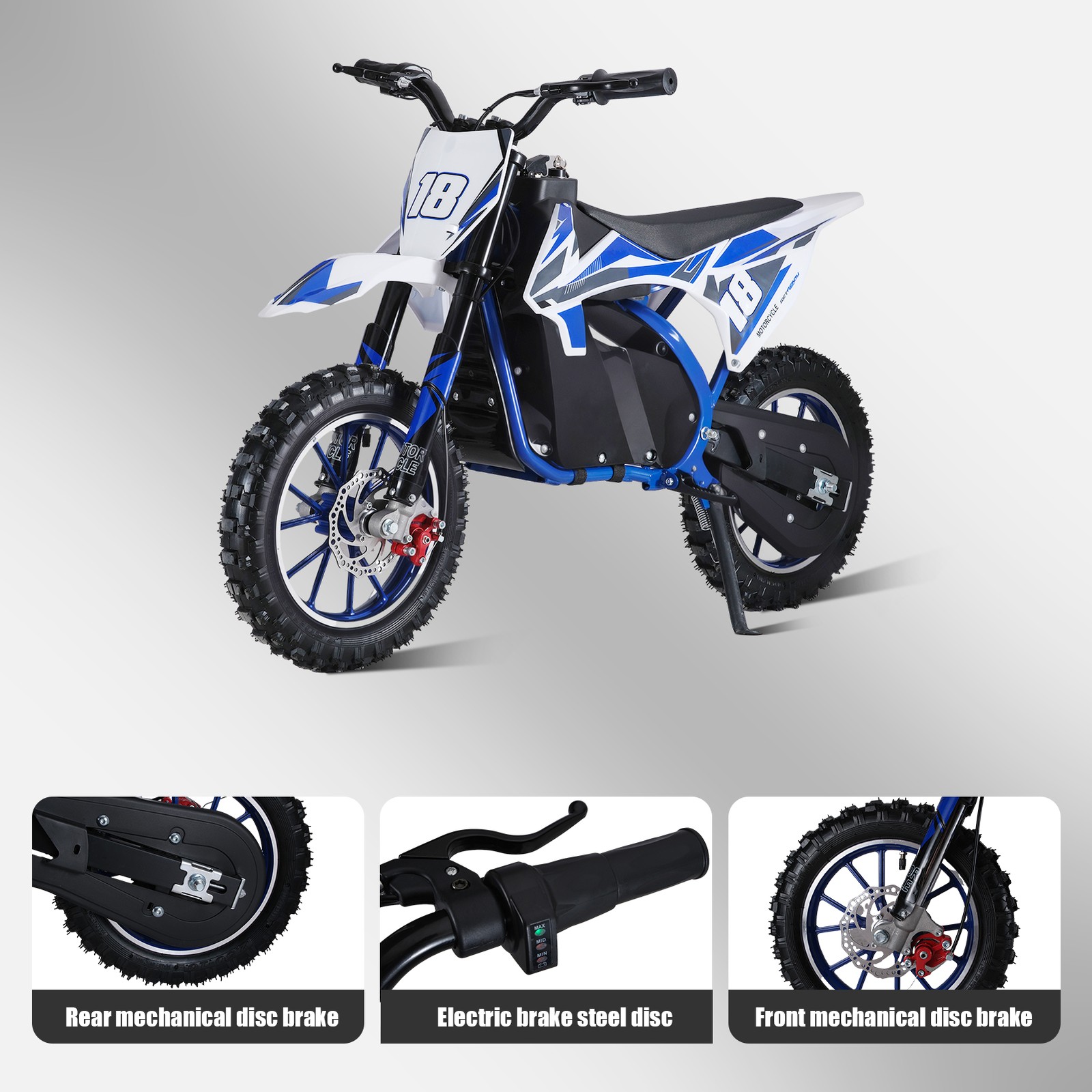 36V Kids Electric Off-Road Mini Motorcycle 350W High-Performance Motor Dirt Bike