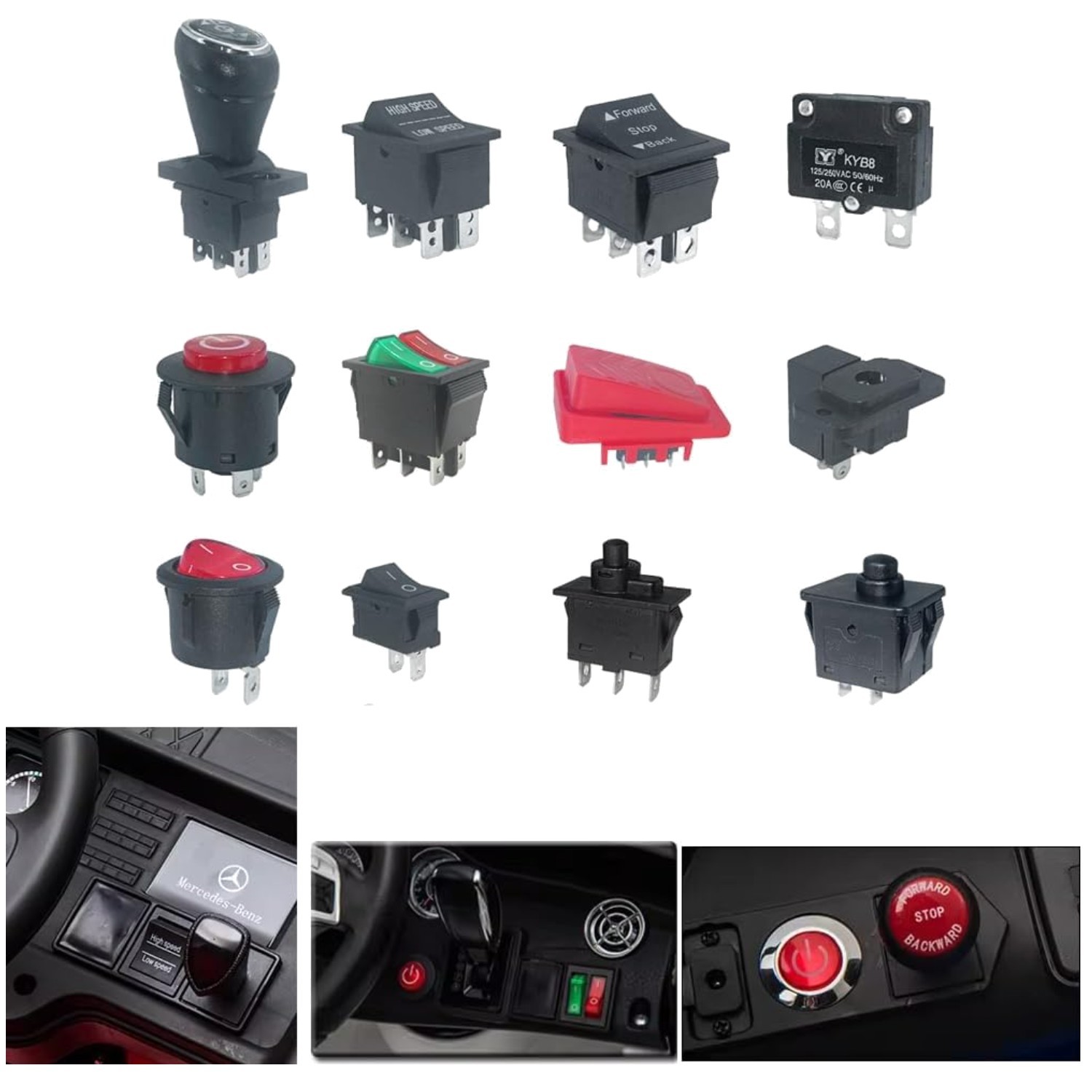 14PCS Power Wheels Switch Kit – Replacement Parts