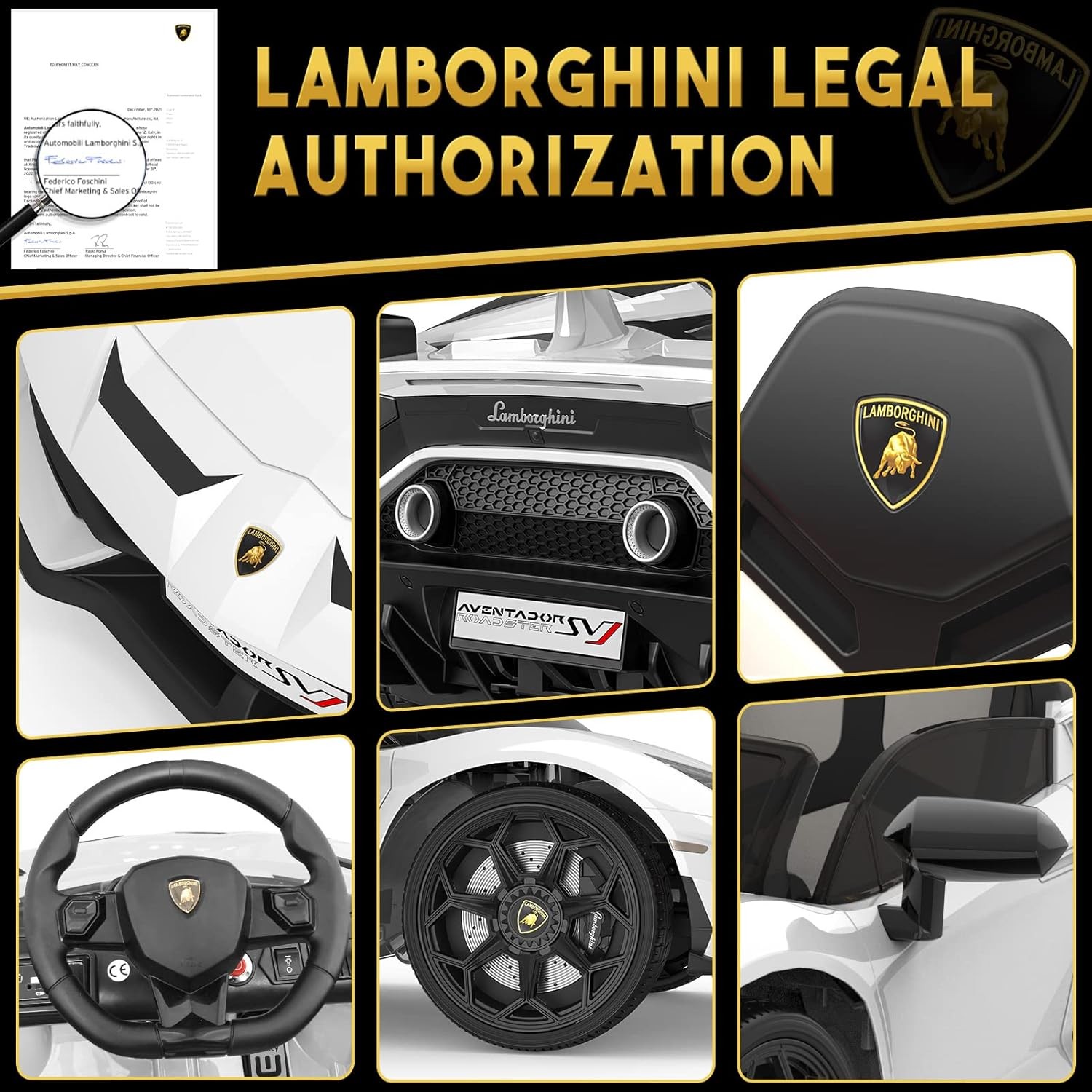 12V Ride On Car Land Rover Kids Electric Car Red with Remote Control Lamborghini