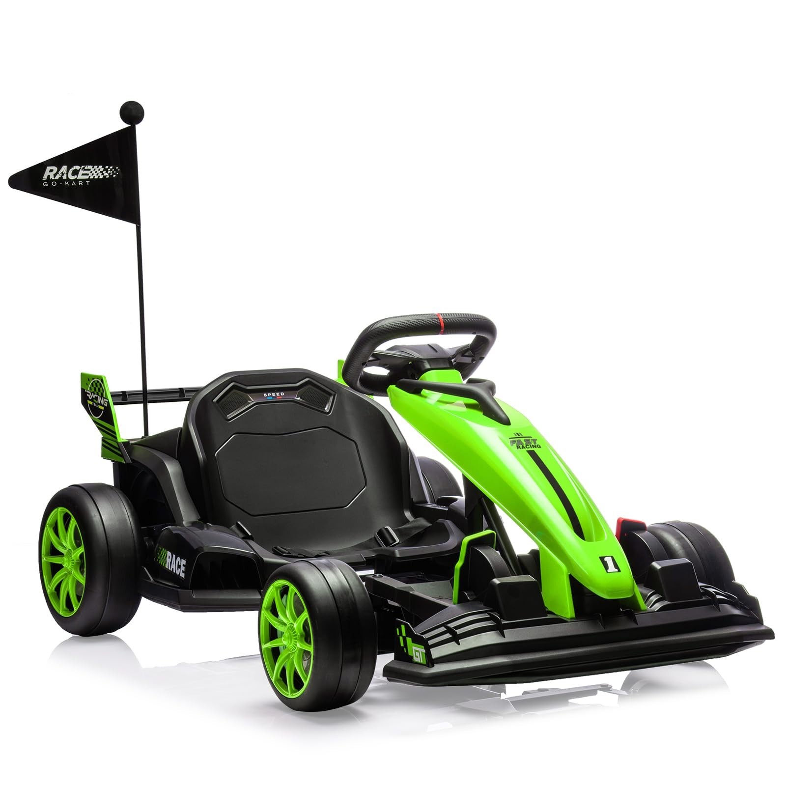 24V Electric Go Kart for Kids Drift Kart Outdoor Race Car Ride on Toy Drifting