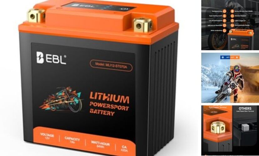 Lithium LiFePO4 Motorcycle Battery 12V 7Ah, 210CCA, ATV, UTV, Jet Ski, 6MF7-BS