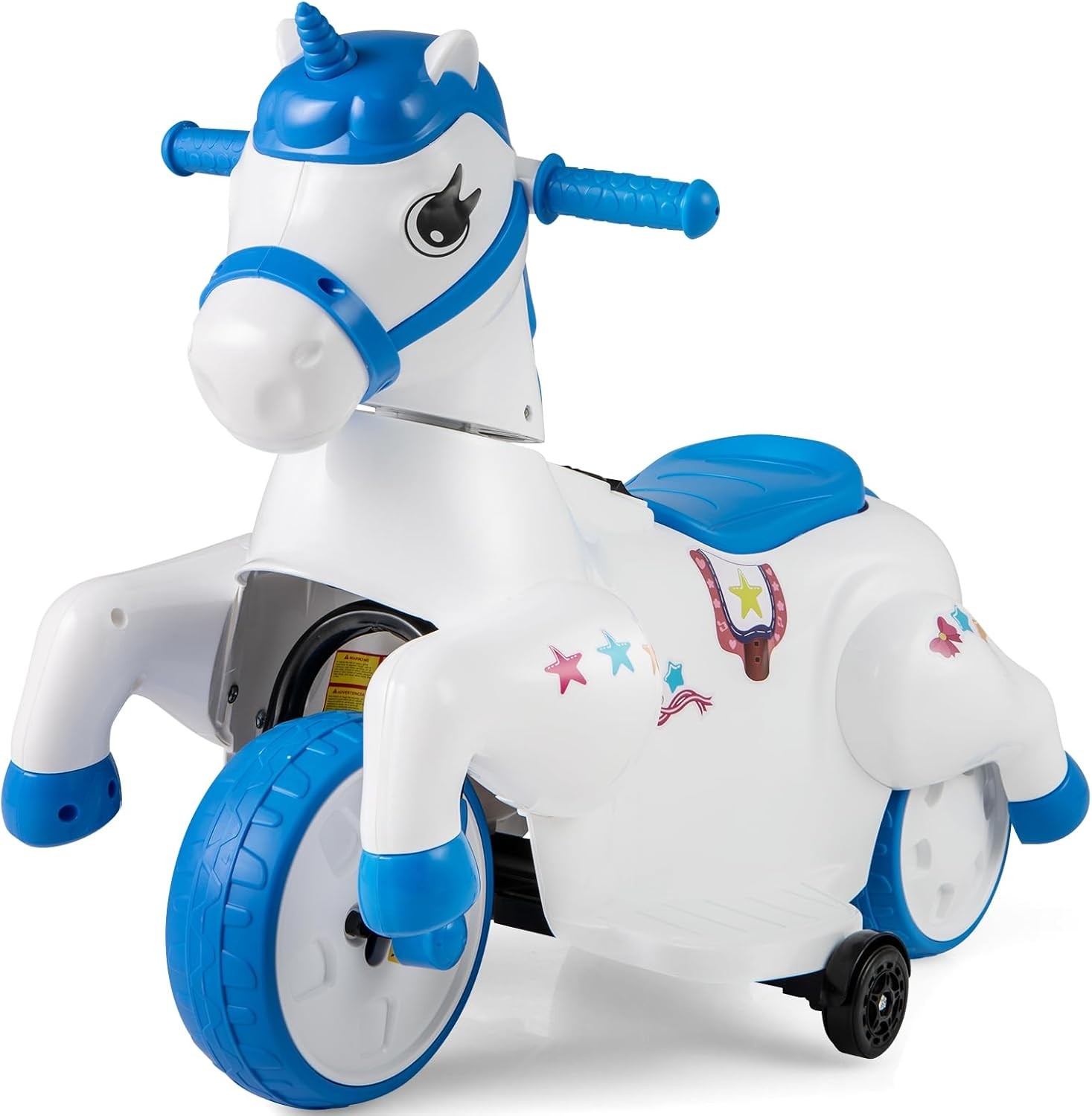 2 in 1 Ride on Motorcycle and Horse, Unicorn 6V Battery Powered Ride on Toy with