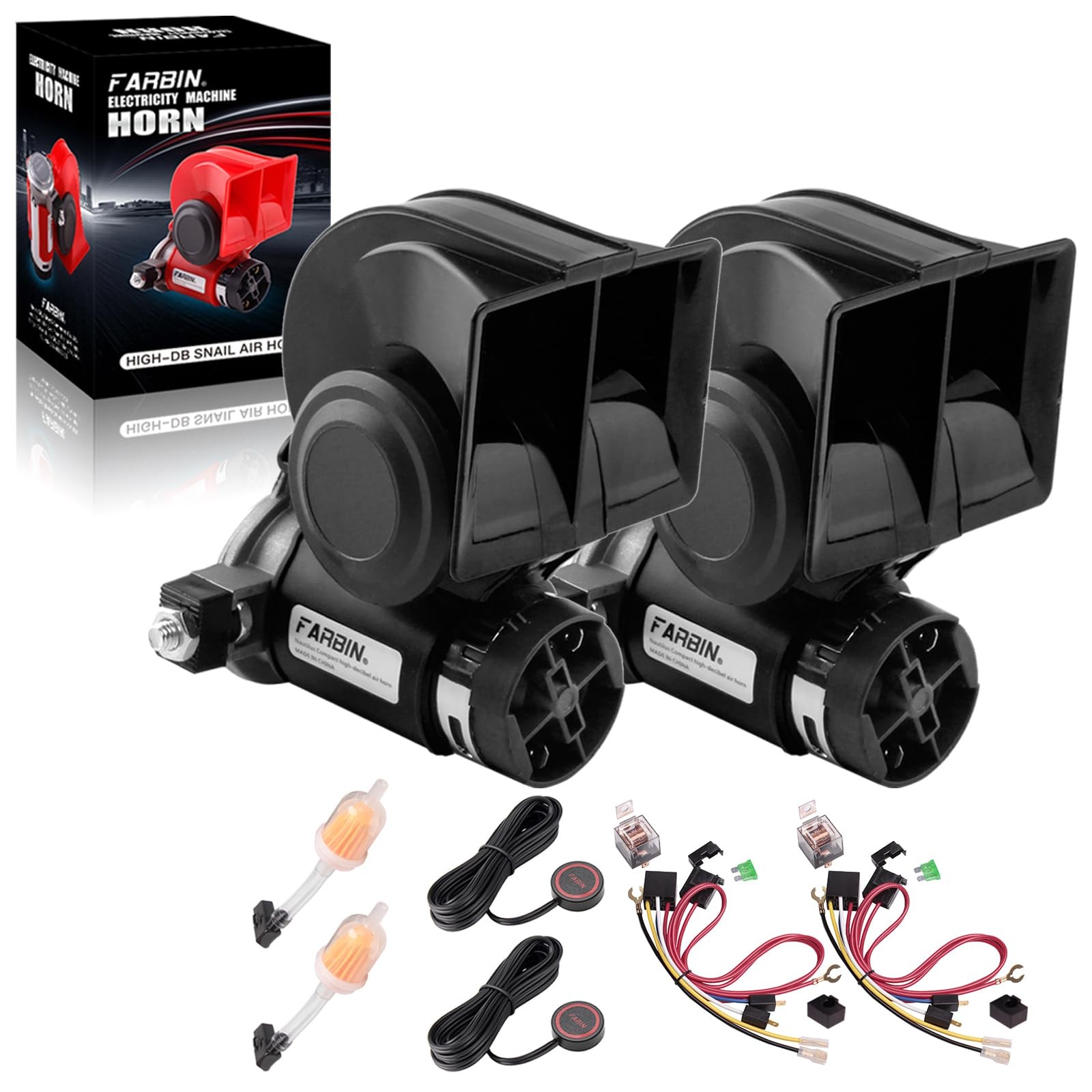 Air Horn for Truck 2Pcs, Compact Train Horn,Electric Car Horn 12V 150db Super…