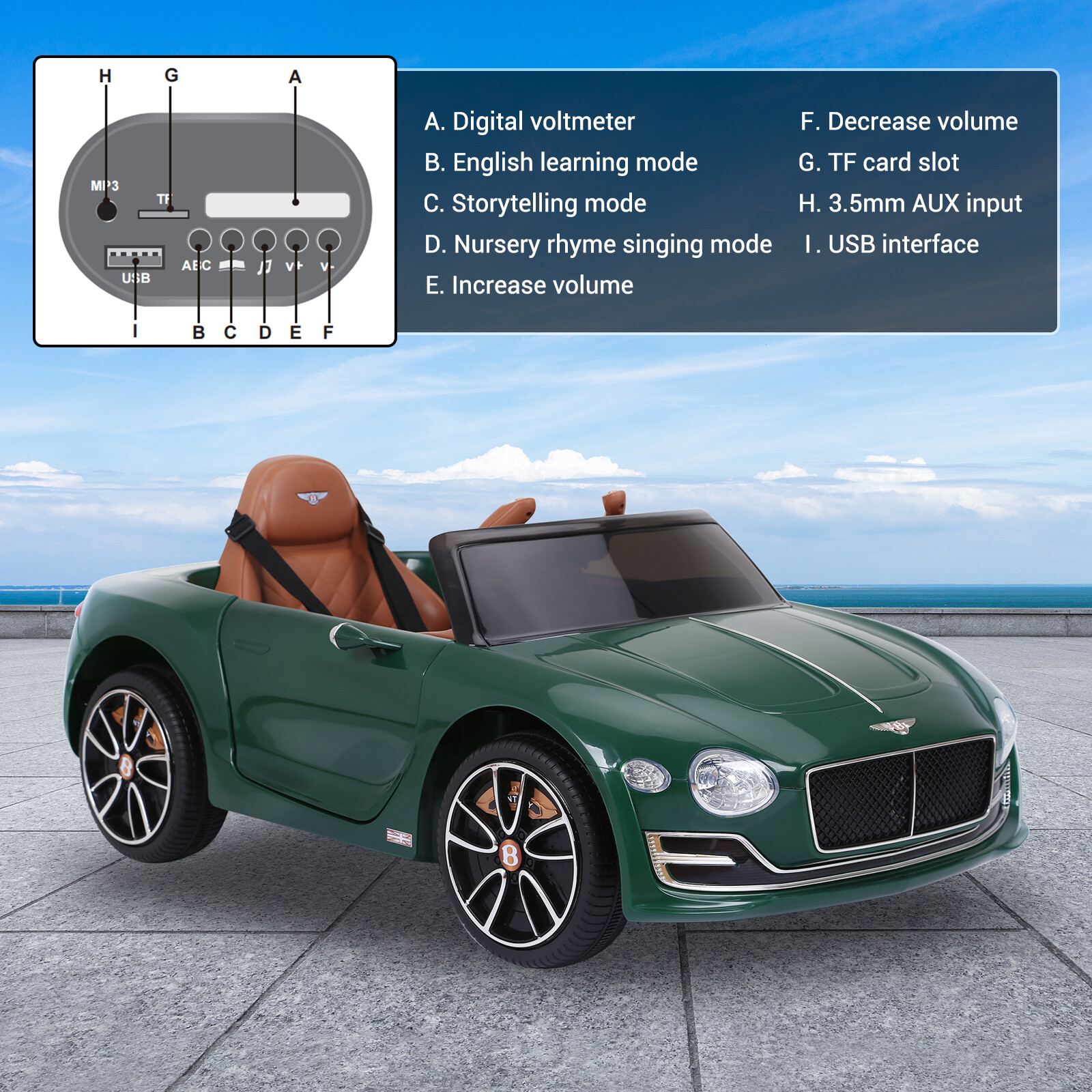 Licensed Bentley EXP-12 Kids Toddler Ride On Car Remote Control Electric Toy Car