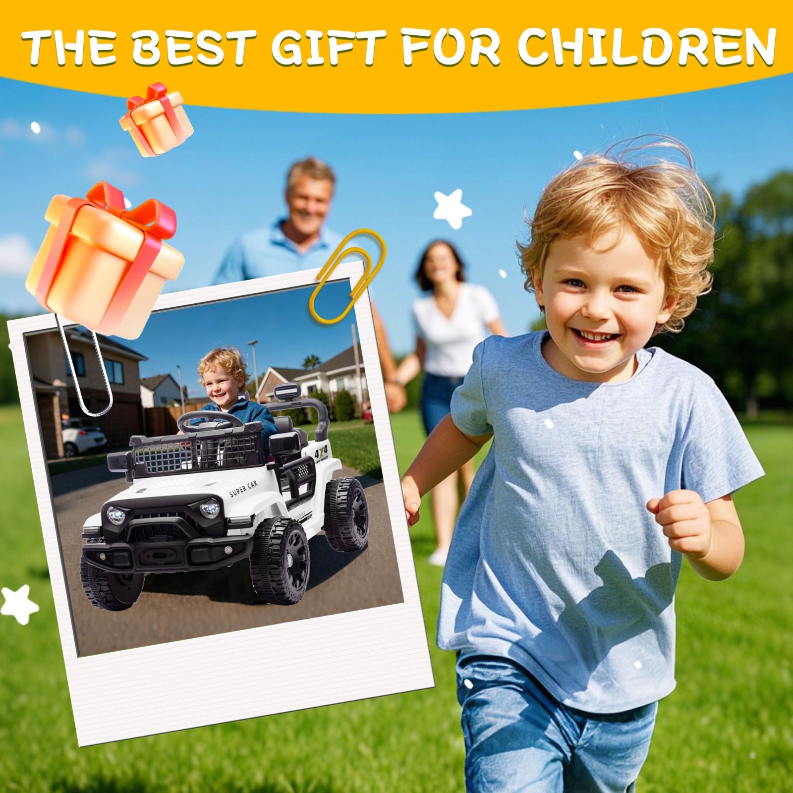 24V Kids Ride on Electric Car w/Remote, Power Wheels Toys for Boys & Girls,White