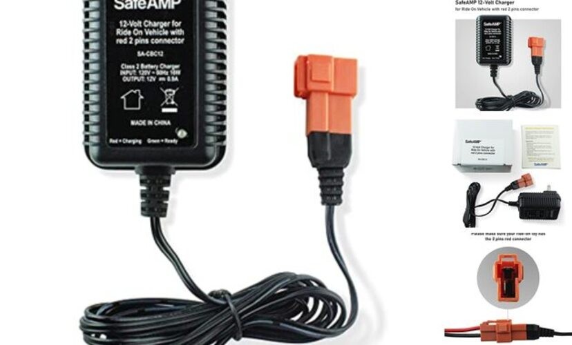 12-Volt Charger for Ride On Vehicle with red 2 pins Connector