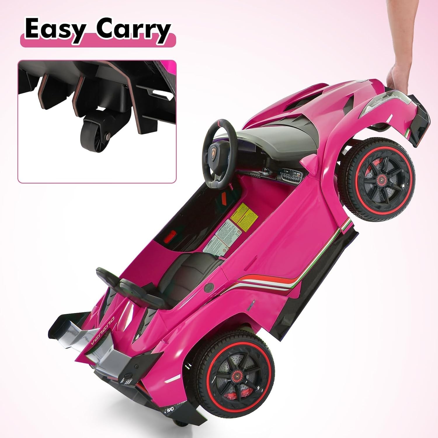 Ultimate Pink 2-Seater Lamborghini Veneno Ride-On Car for Toddlers – Remote Fun