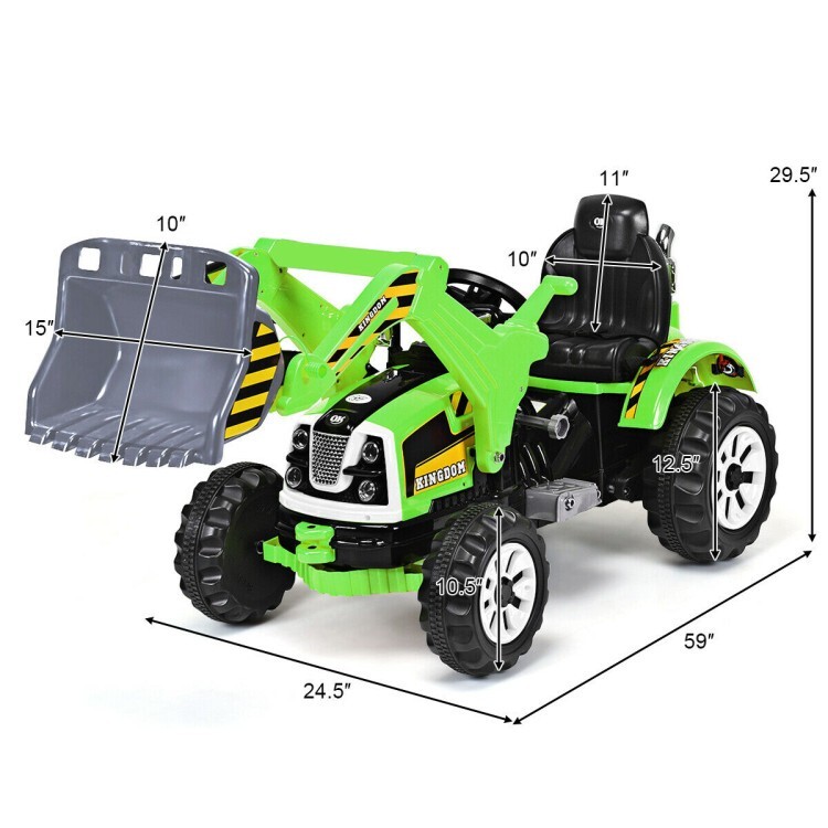 12V Battery Powered Kids Ride-on Excavator Dump Truck Gift Kids With Safety Belt