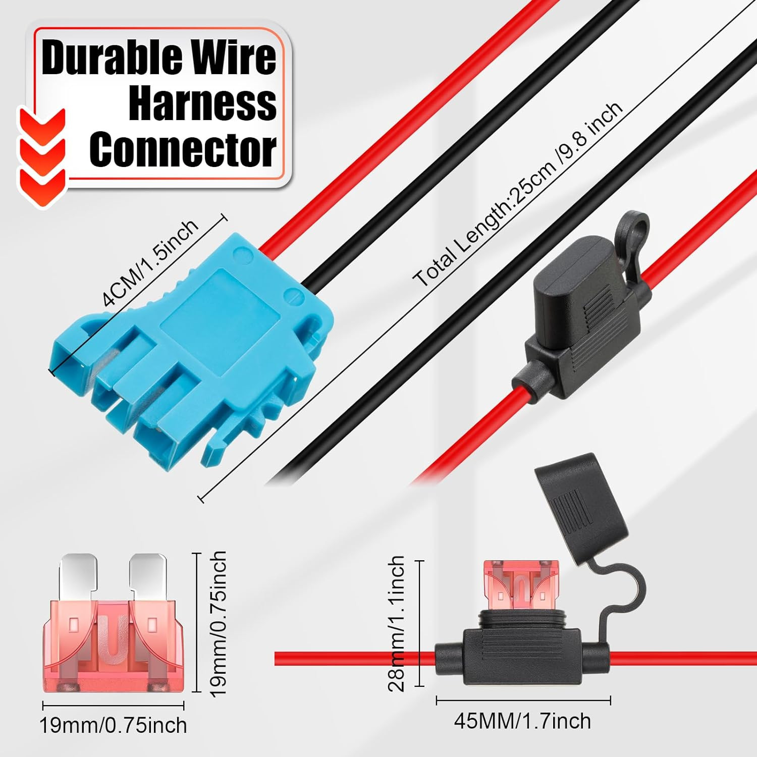 12 AWG Wire Harness Connector Replacement Compatible with Peg-Perego 12 Volt SLA
