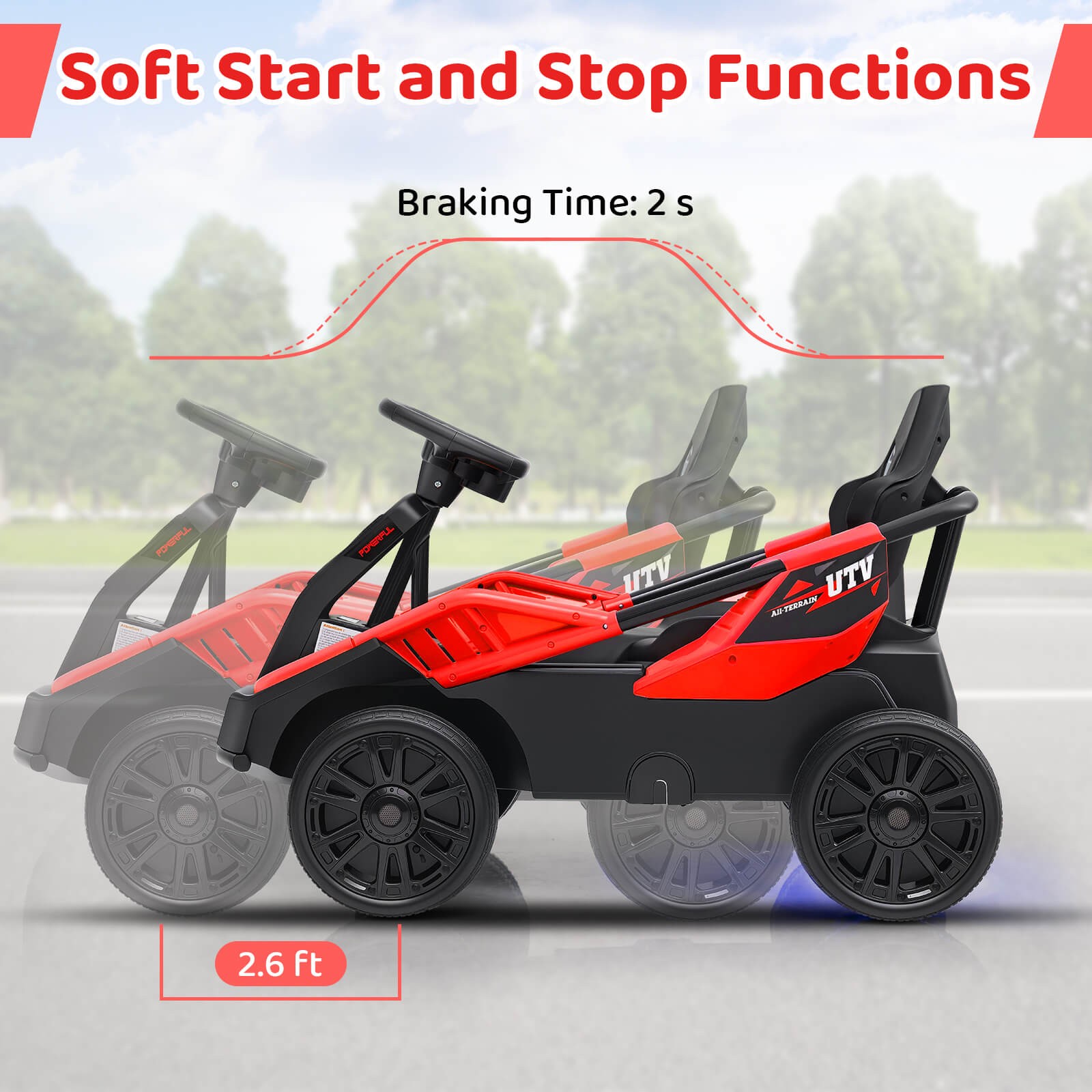 Ride on Car for Big Kids 12V Battery Powered Electric UTV w/Remote Control Red