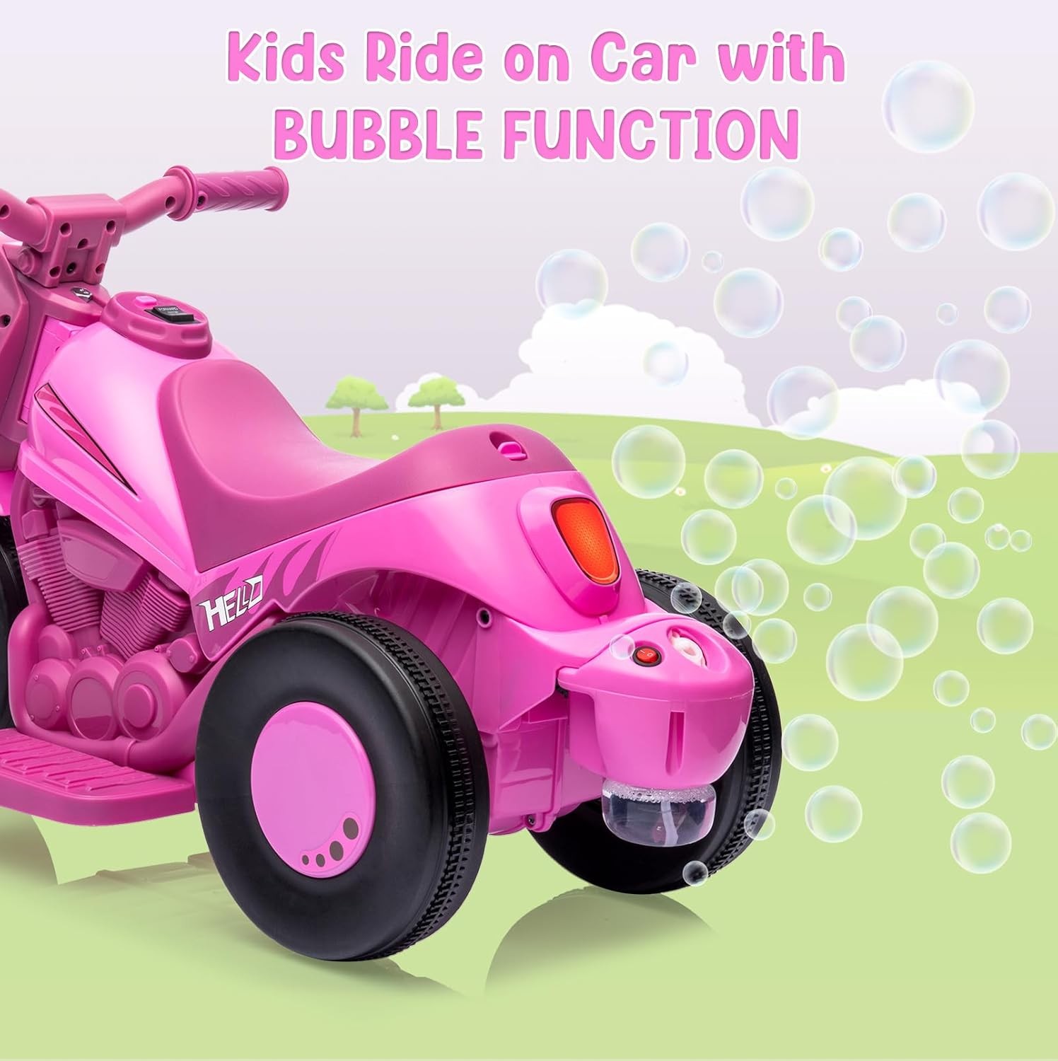 6V Electric 3-Wheel Motorcycle Ride On Bike for Kids w/ LED Headlights