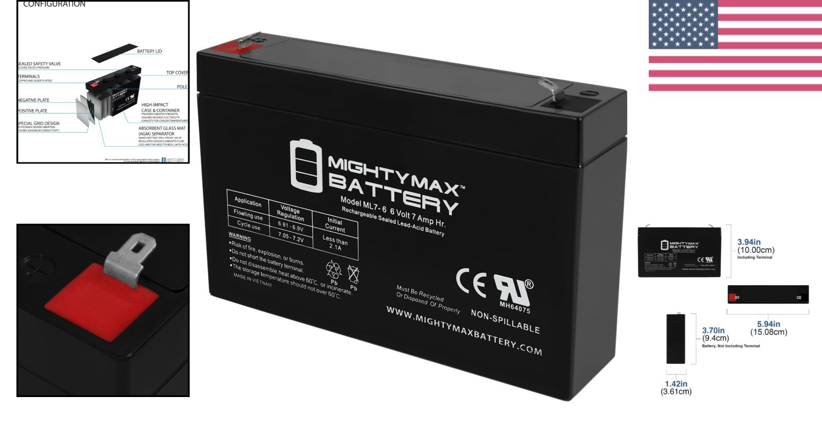 Compact 6V 7AH SLA Rechargeable Battery for Kids Ride-On Cars – Lightweight