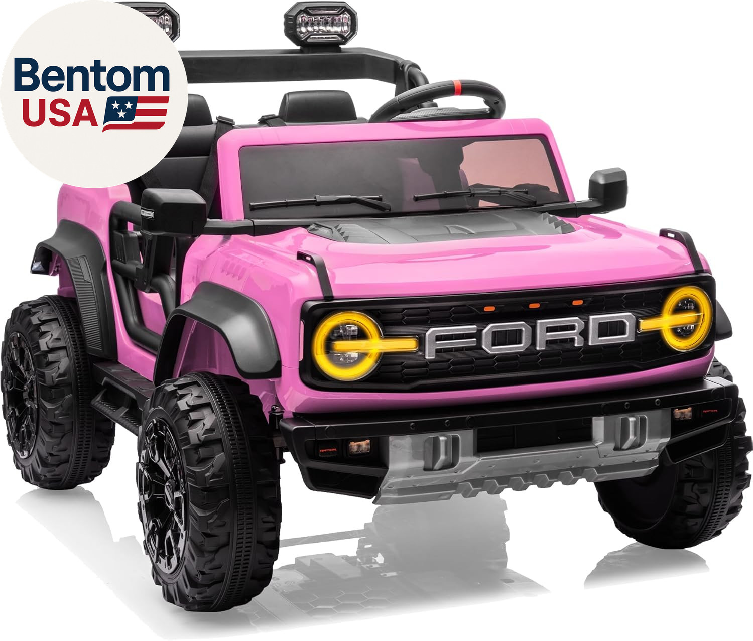 24V Ride on Toys for Big Kids, Licensed Ford Bronco Raptor 2 Seater Ride on Cars