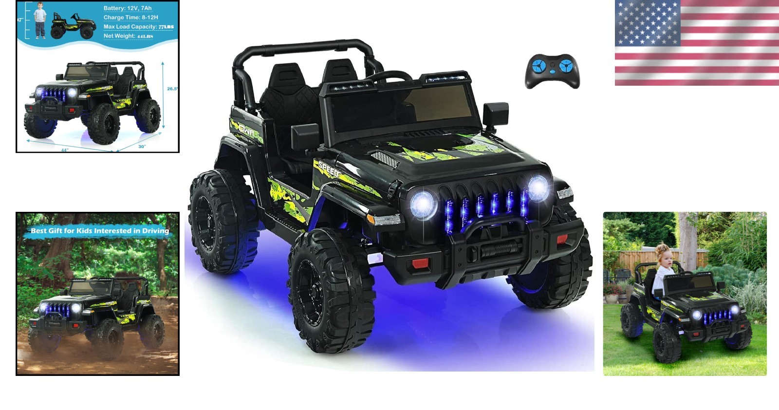 Electric Ride On Truck for Kids – Bluetooth, Music & Safety Features