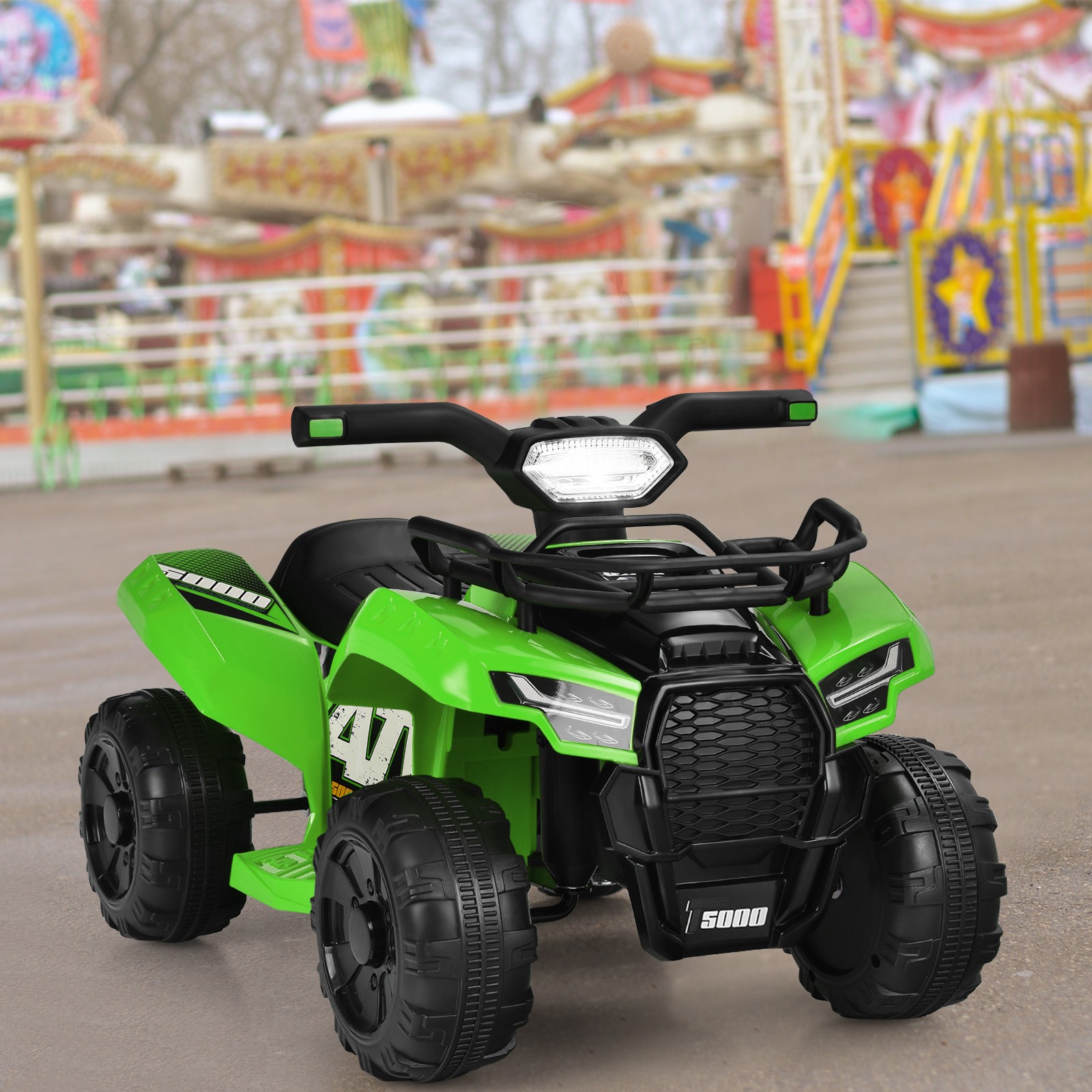 Costway 6V Kids ATV Quad Electric Ride On Car Toy Toddler w/LED Light&MP3 Green
