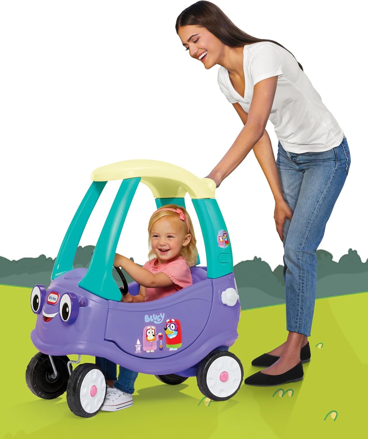 Little Tikes Bluey Grannies Coupe, 2 Pieces, Bluey Foot-Powered Ride-On Toy