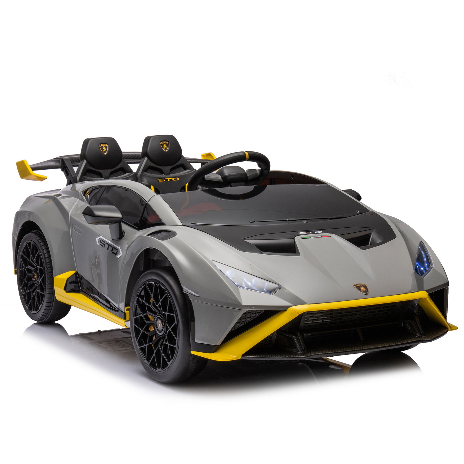 24V Licensed Lamborghini Huracan STO Ride On Super Car 360° Spin Drift LED Music