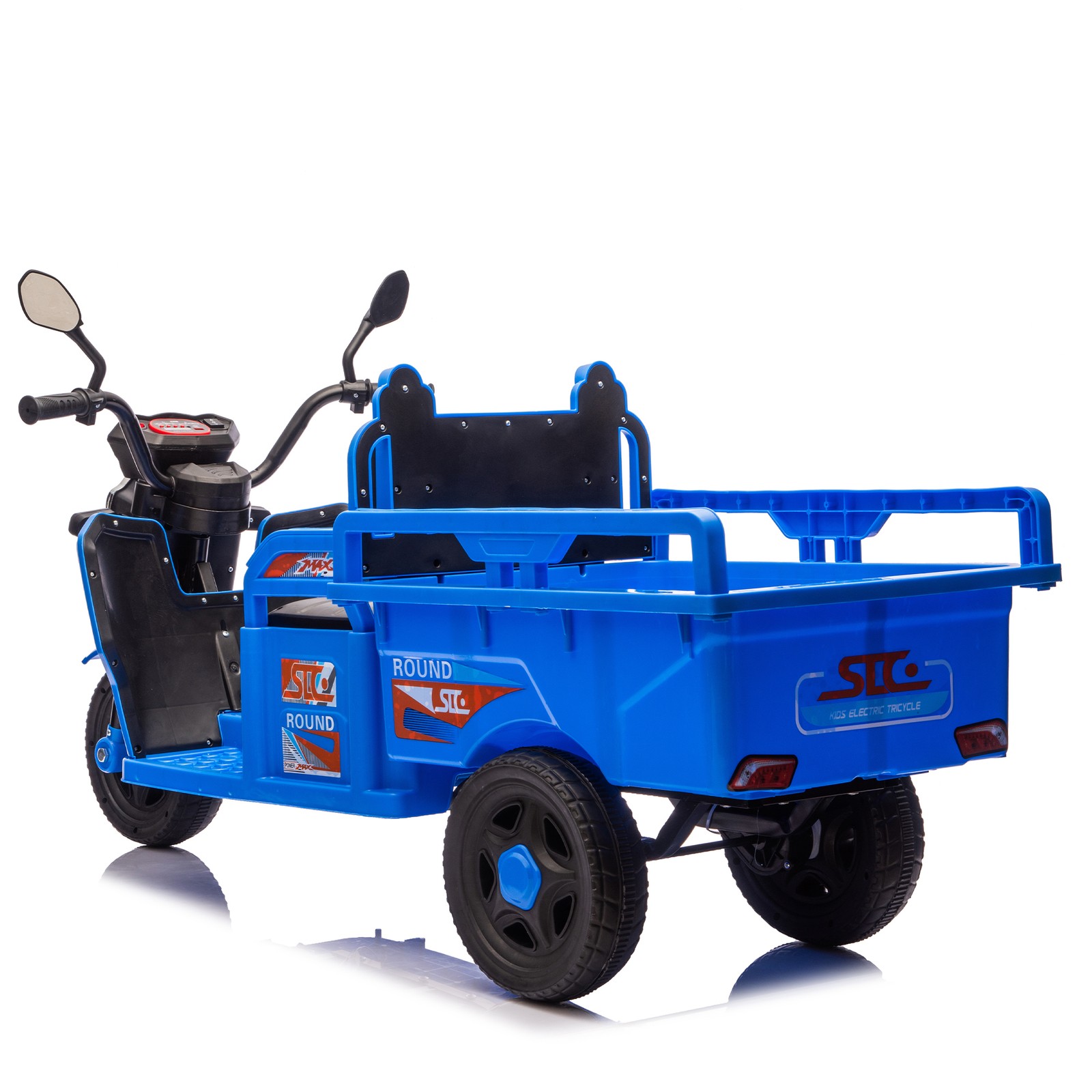 12V Kids Trike, 2WD, Anti-Slip Wheels, LED Music, Storage, 3-6Y