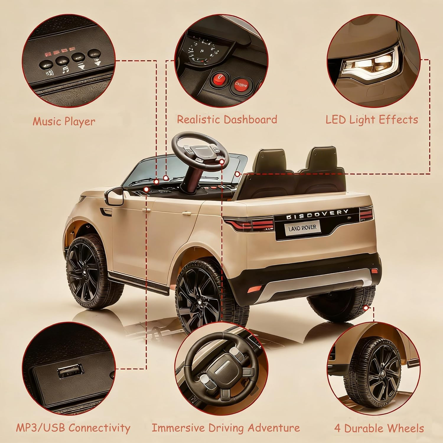 12V 4.5AH Electric Car for Kids, Children Ride on Toy with Parental Remote Contr