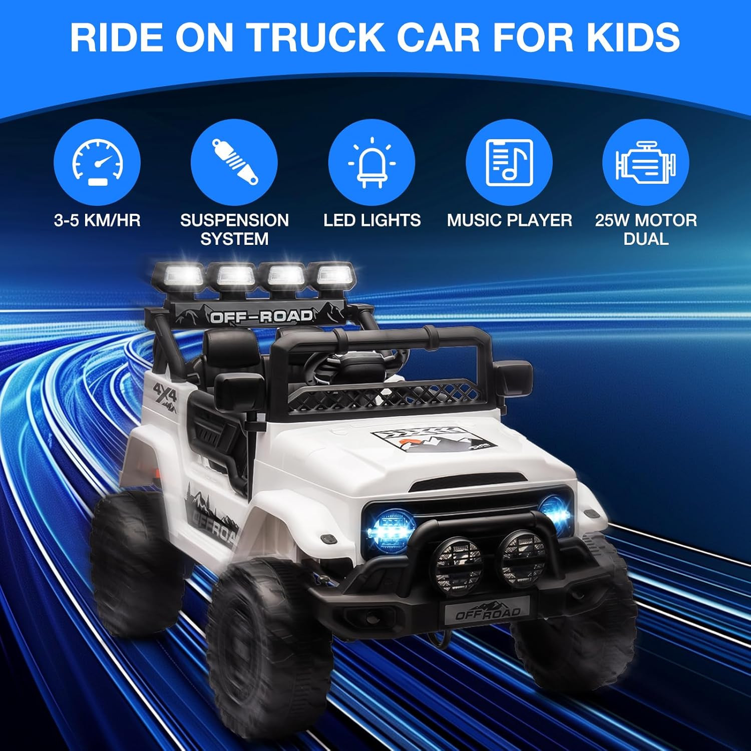 Ride on Truck Car for Kids, 12V Electric Ride on Car with Remote Control, Spring
