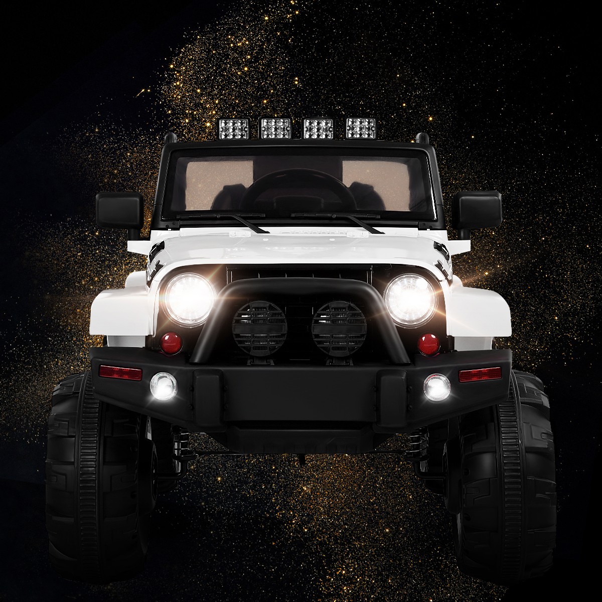 12V Kids Ride On Truck Car w/ Remote Control MP3 Music LED Lights White