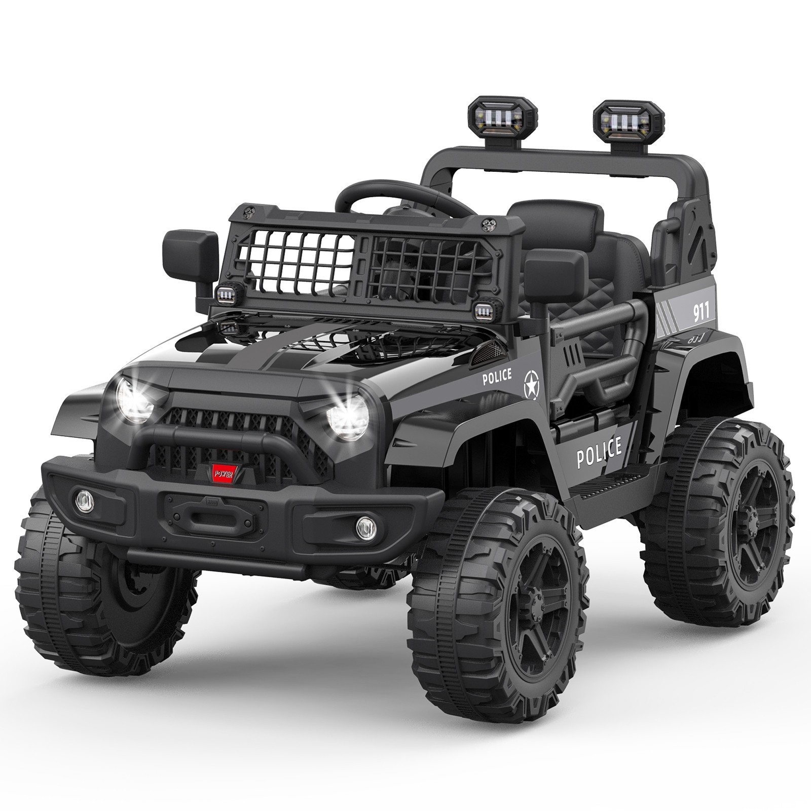 Electric 12V Battery Kids Ride On Jeep Car 4-Wheeler Truck with RC, LED, Music